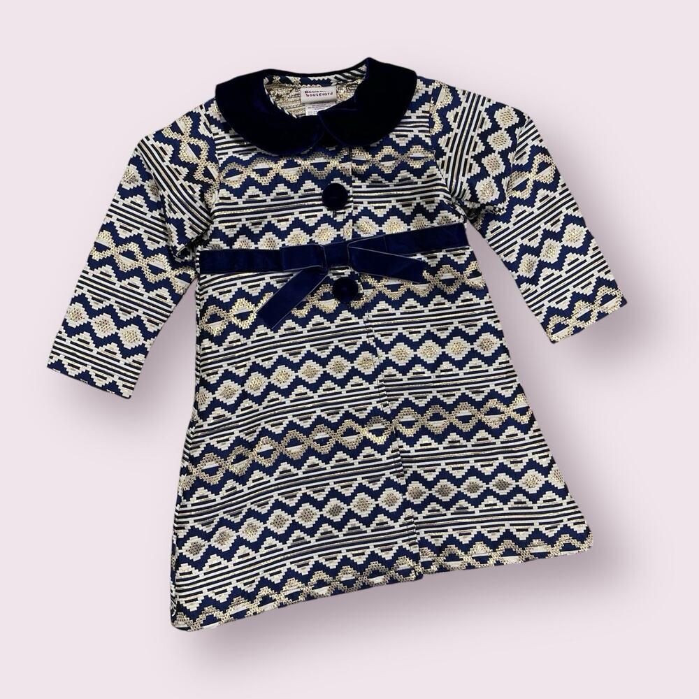 Blueberi Boulevard Jacket Blue Gold White Size 4